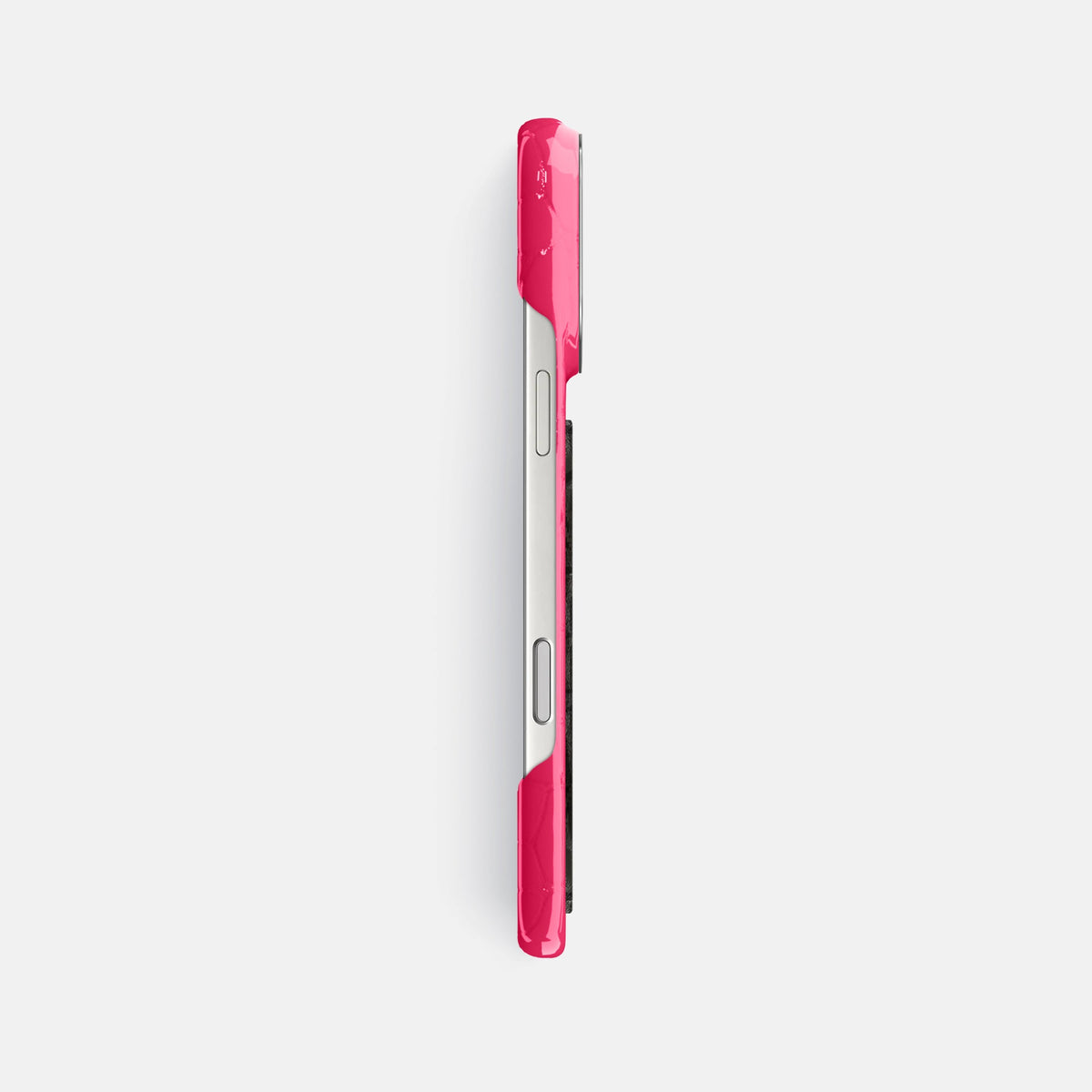 Classic Case With Carbon Dragon For iPhone 18 Pro Max In Shiny Alligator -3 | Pink-Panther-Steel