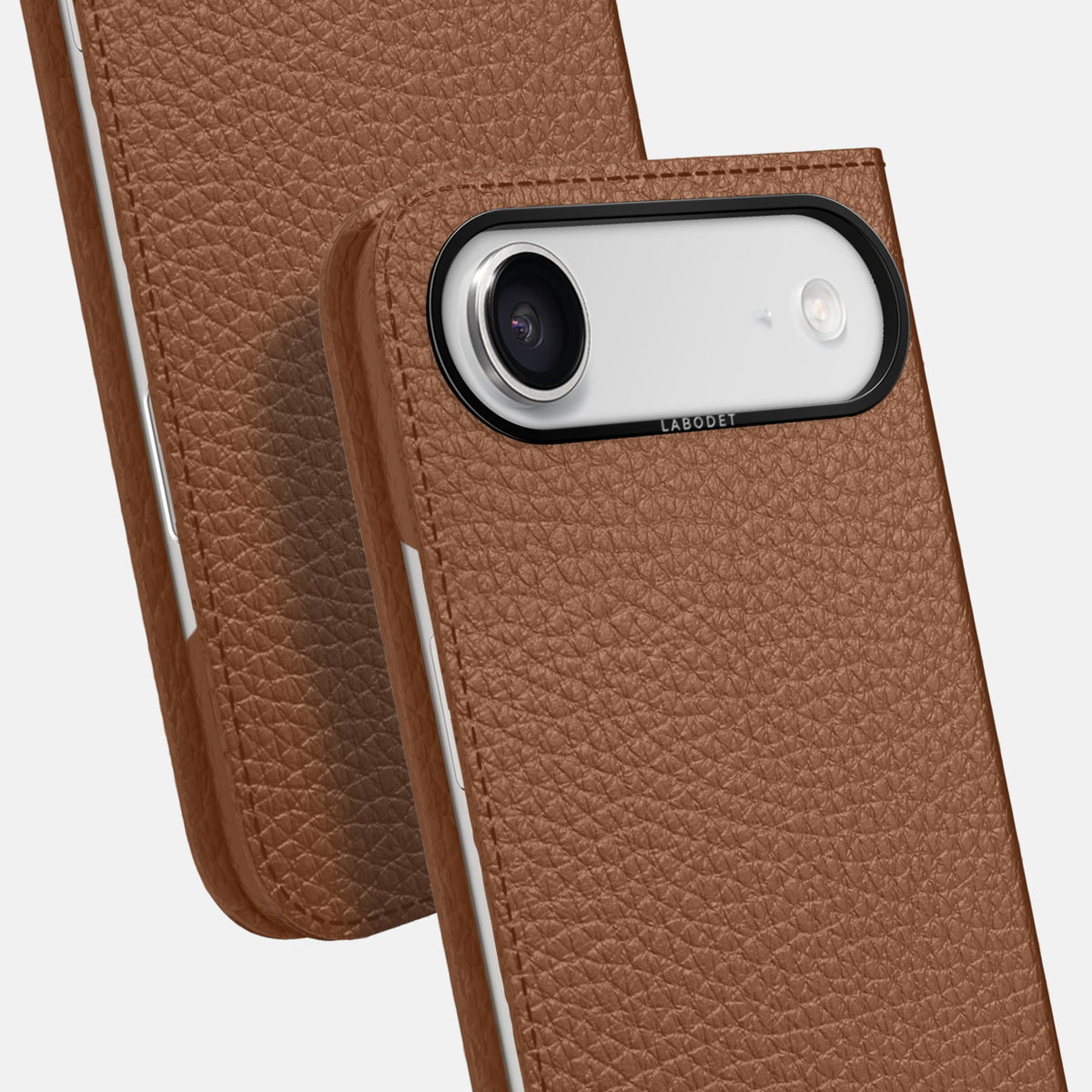 Folio Case For iPhone 17 Air In Calf -5 | Caramel-Black