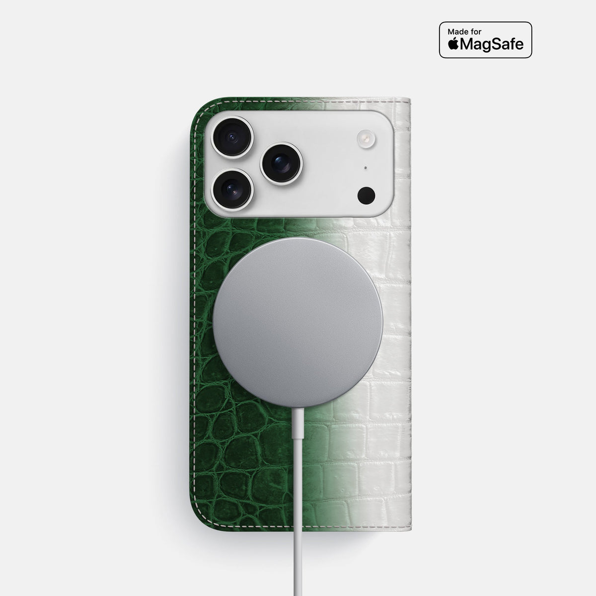 Folio Slim Case For iPhone 18 Pro In Himalayan Crocodile -3 | Green