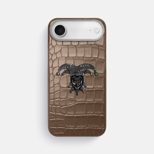 Classic Case With Carbon Joker For iPhone 17 Air In Porosus Crocodile