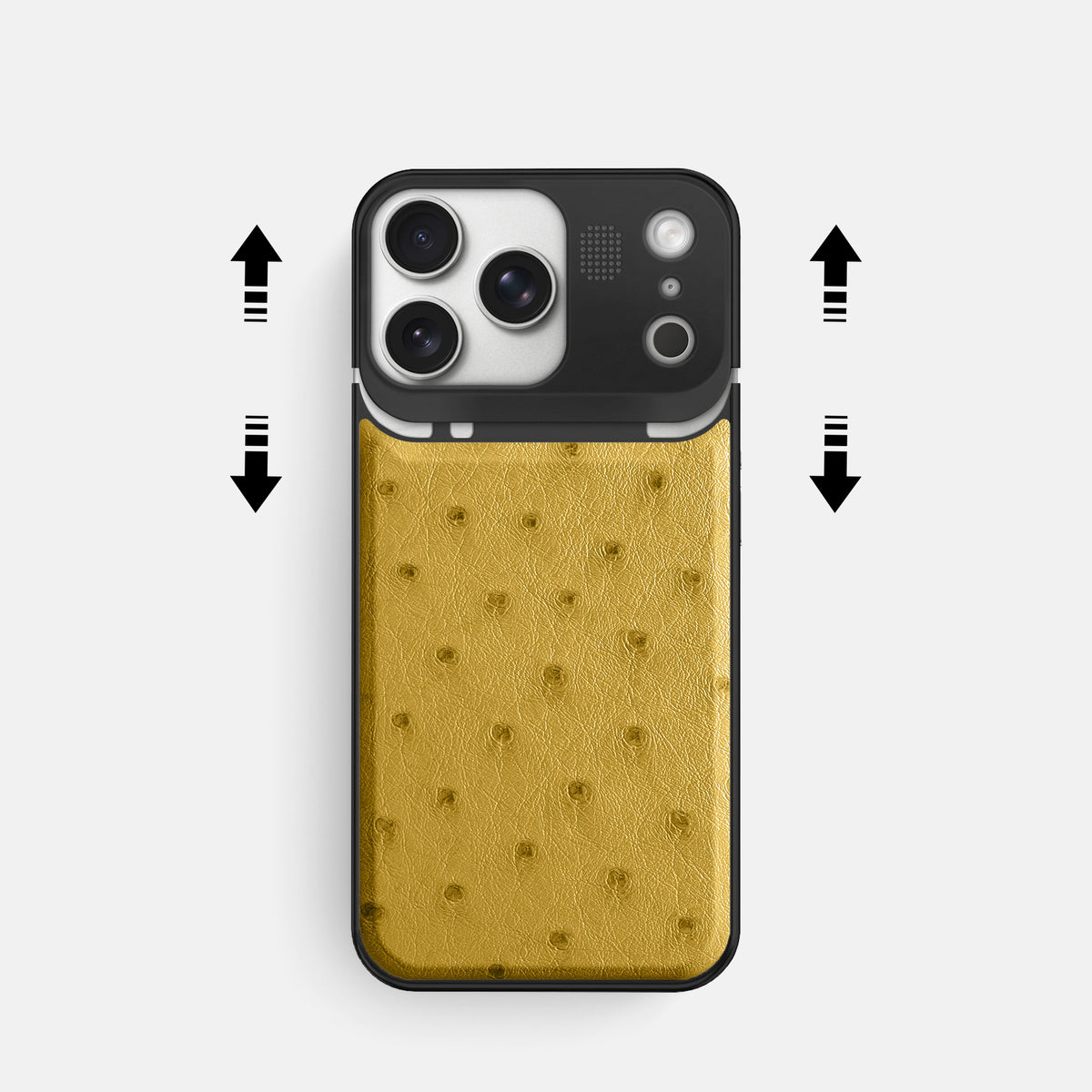 Metal Case For iPhone 17 Pro In Ostrich -2 | Gold-Black