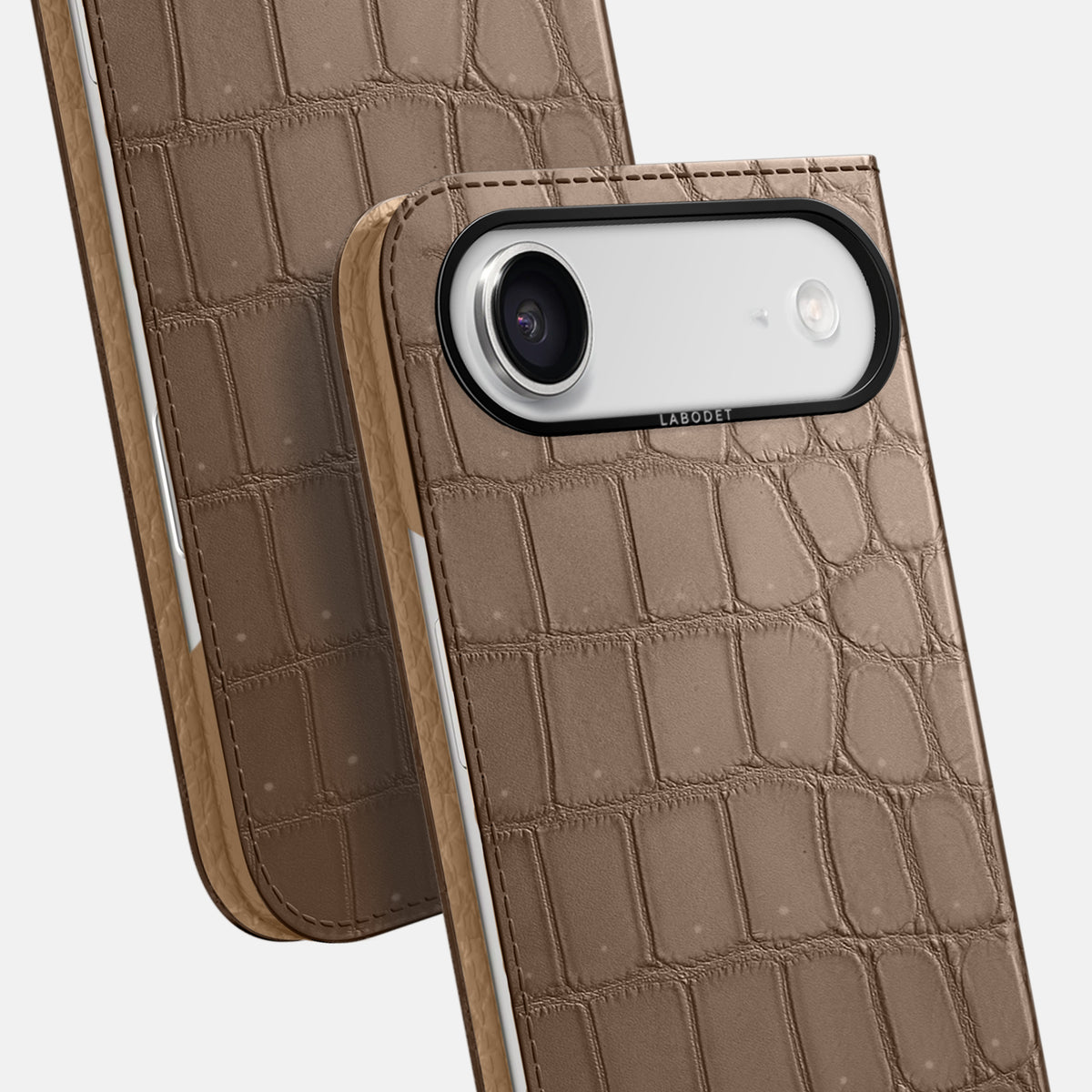 Folio Case For iPhone 17 Air In Porosus Crocodile -5 | Fur-Brown-Black