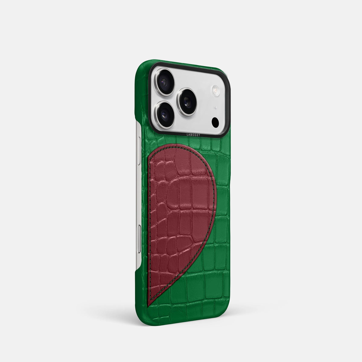 Classic Case With Half Heart - Right For iPhone 18 Pro In Alligator -2 | Forest-Green-Black