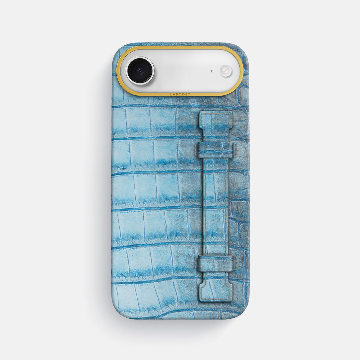 Handle Case For iPhone 17 Air In Himalayan Crocodile -1 | Ice-Blue-Gold