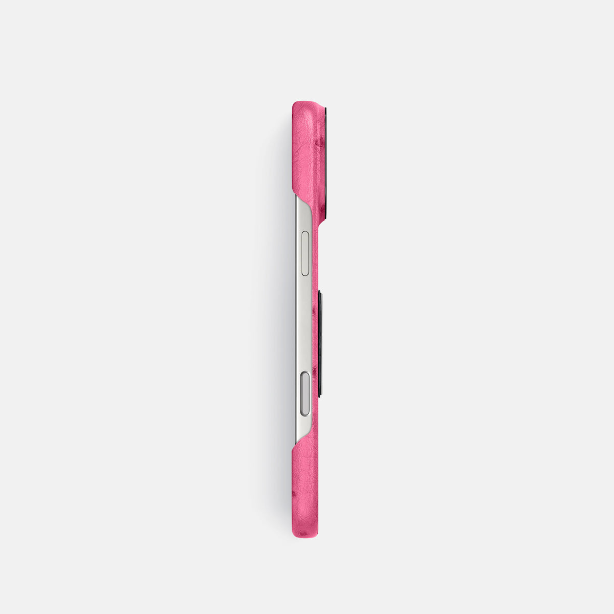 Classic Case With Titanium Skull For iPhone 17 Pro In Ostrich -3 | Pink-Black