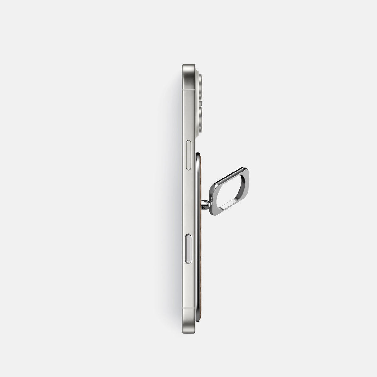 MagSafe Ring For iPhone 17 Pro In Porosus Crocodile -3 | Fur-Brown-Steel