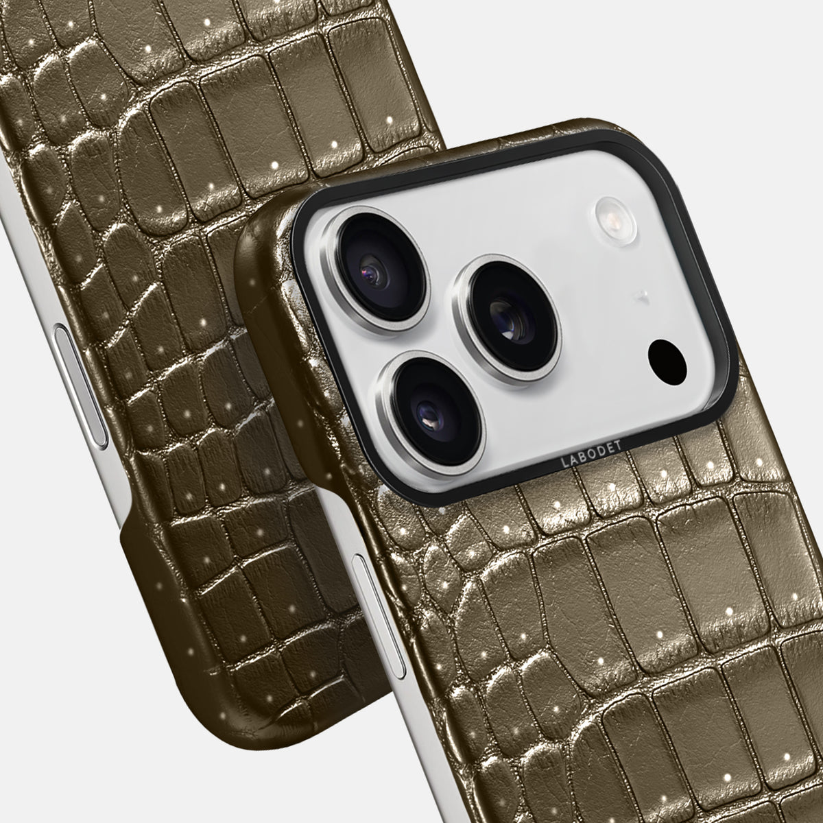 Classic Case For iPhone 17 Pro Max In Porosus Crocodile -6 | Bronze-Black