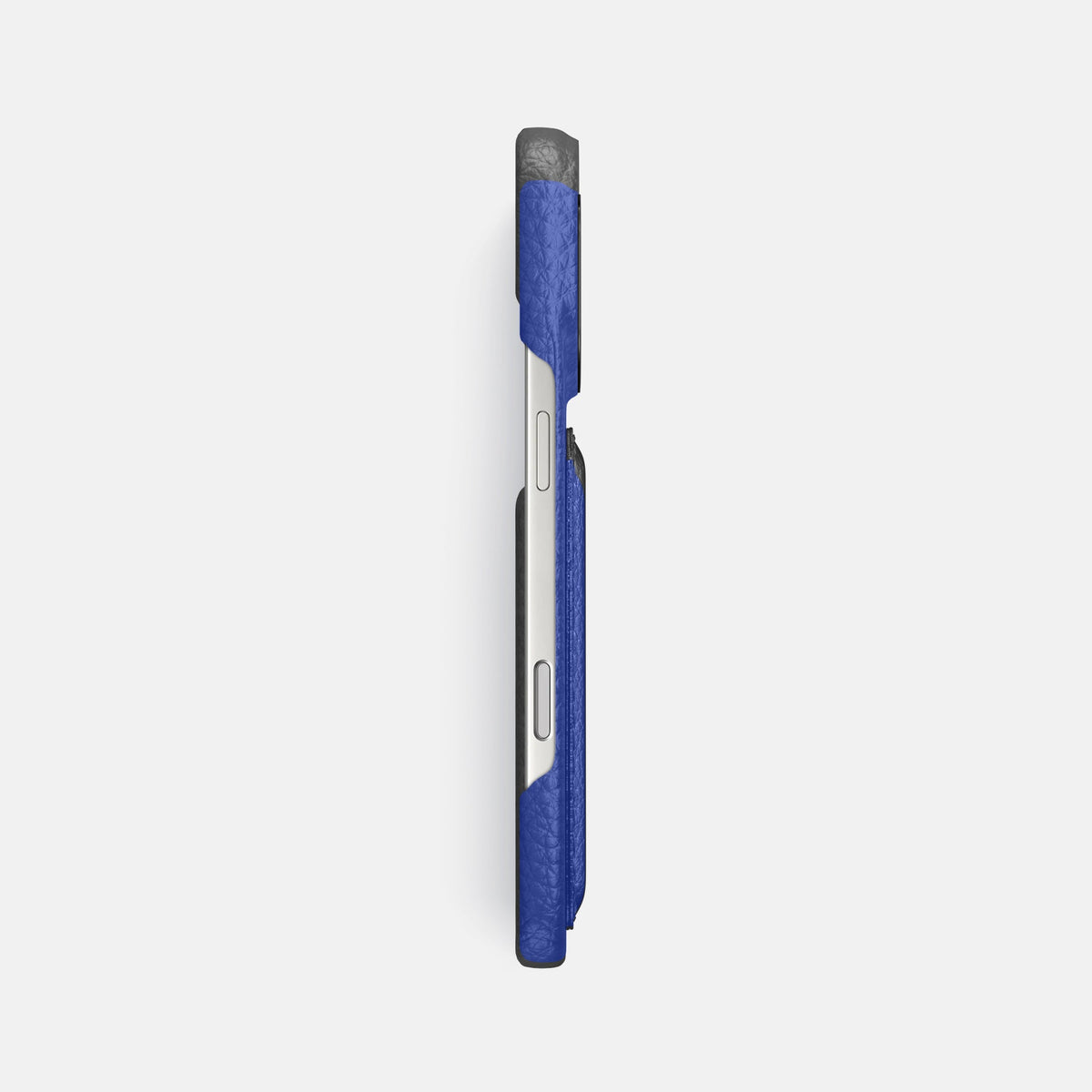Double Card Case For iPhone 18 Pro In Calf -3 | Royal-Blue-Black