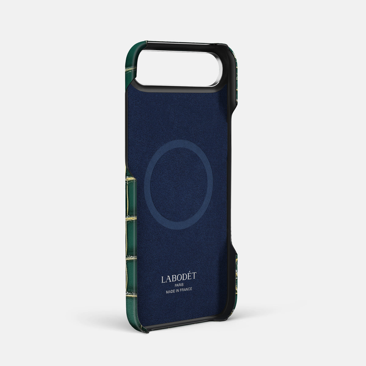 Double Card Case For iPhone 17 Air In Patina Alligator -4 | Cambridge-Steel