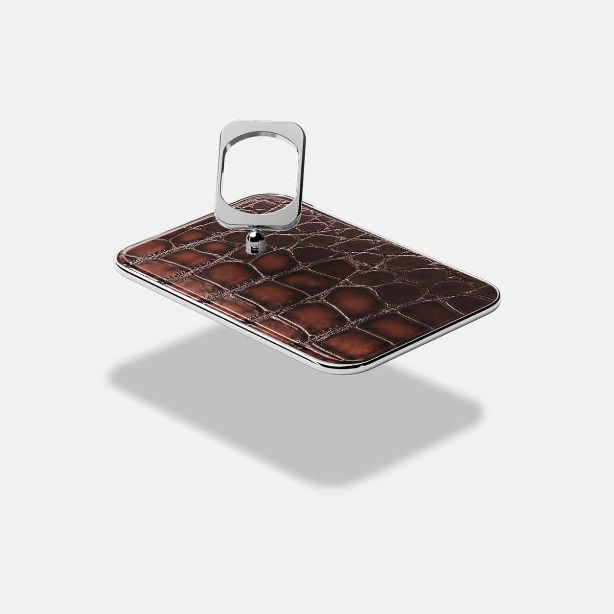 MagSafe Ring For iPhone 18 Pro In Patina Alligator -4 | Havana-Brown-Steel