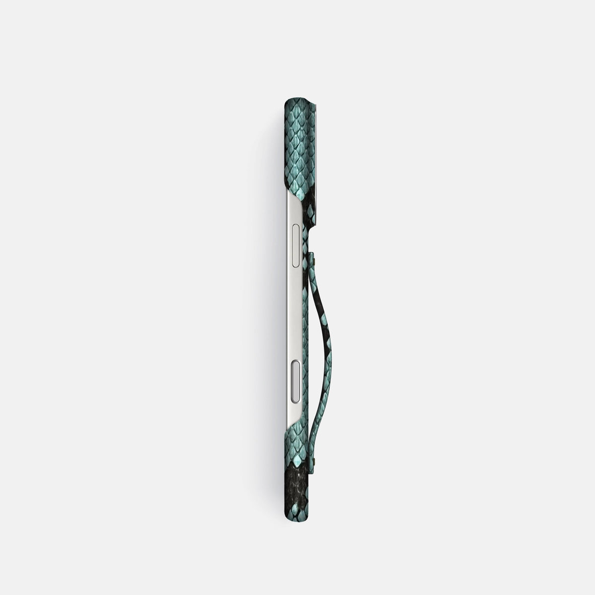 Finger Case For iPhone 18 Pro In Deluxe Python -3 | Blue-Lagoon-Steel