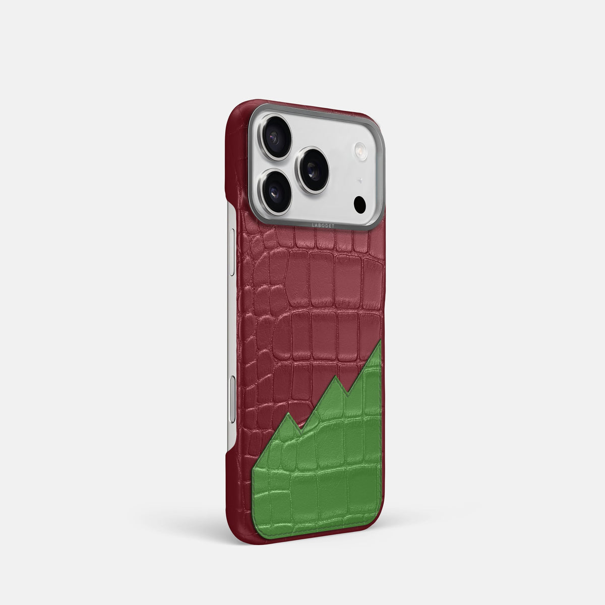 Classic Case With UpOnly For iPhone 18 Pro In Alligator -2 | Burgundy-Steel