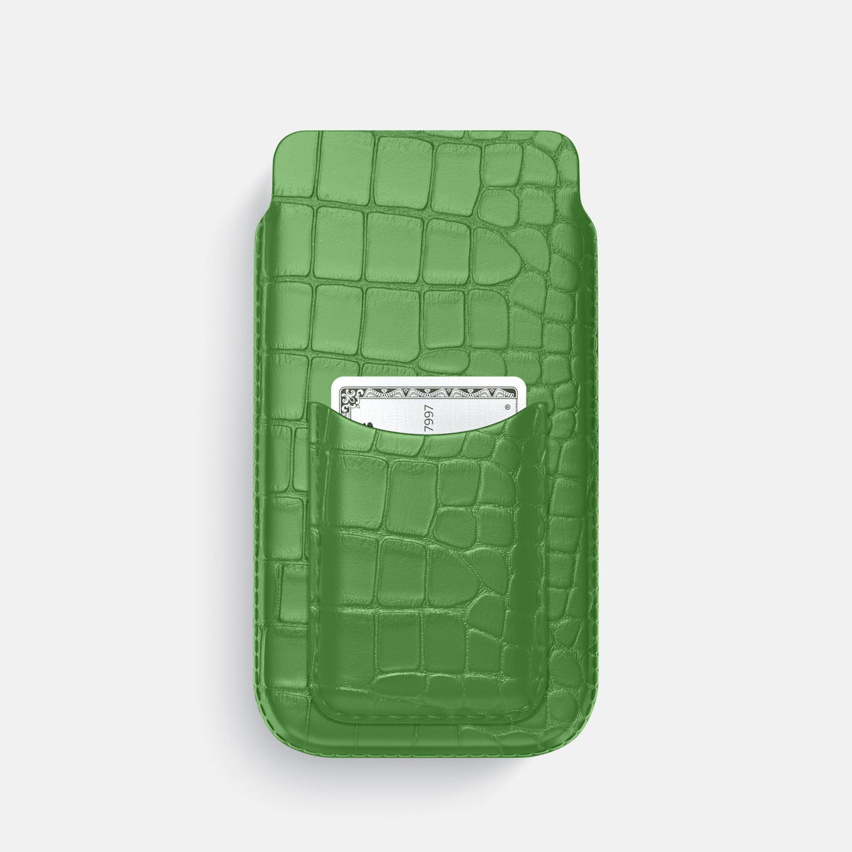 Pouch Card Case For iPhone 18 Pro In Alligator -1 | Apple-Green