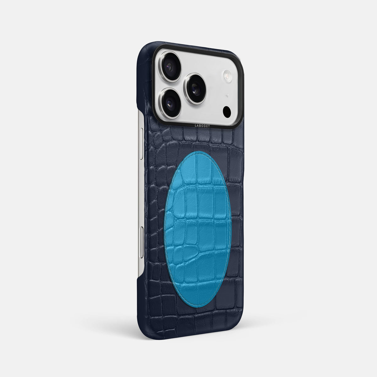 Classic Case With Oval For iPhone 18 Pro Max In Alligator -2 | Navy-Blue-Black