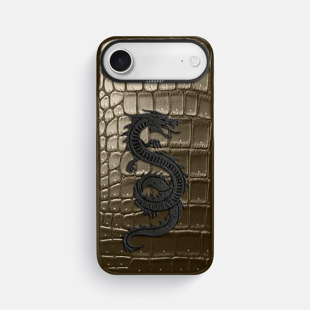 Classic Case With Carbon Dragon For iPhone 17 Air In Porosus Crocodile -1 | Bronze-Black