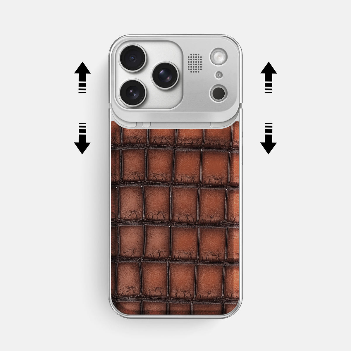 Metal Case For iPhone 17 Pro Max In Patina Alligator -2 | Baobab-Steel
