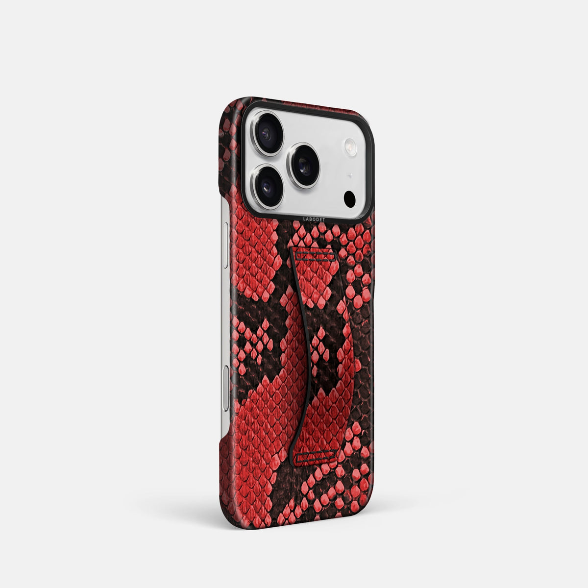 Finger Case For iPhone 18 Pro In Deluxe Python -2 | Red-Black