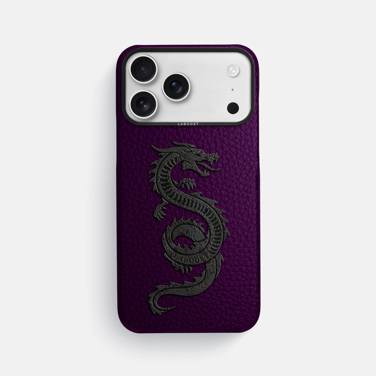 Classic Case With Carbon Dragon For iPhone 18 Pro Max In Calf -1 | Violet-Black