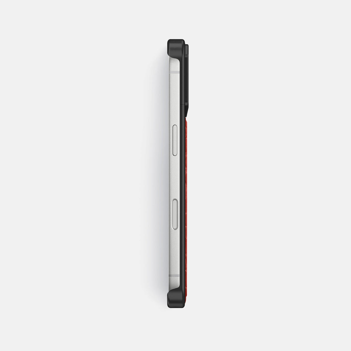 Metal Case For iPhone 18 Pro Max In Alligator -3 | Red-Black