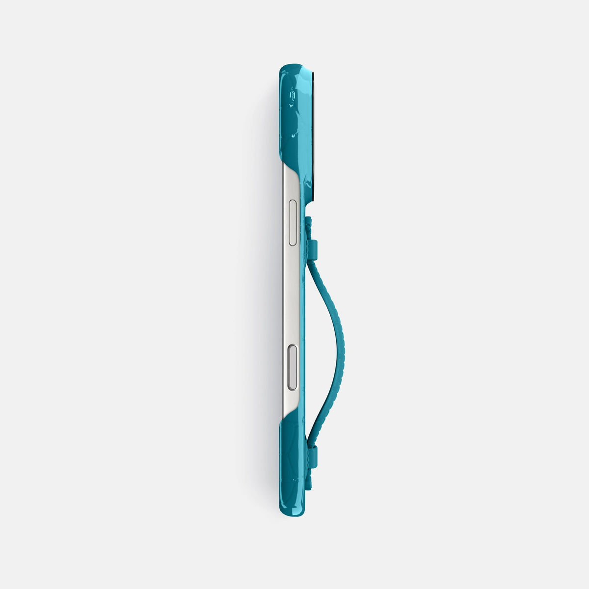 Center Handle For iPhone 18 Pro Max In Shiny Alligator -2 | Curacao-Black