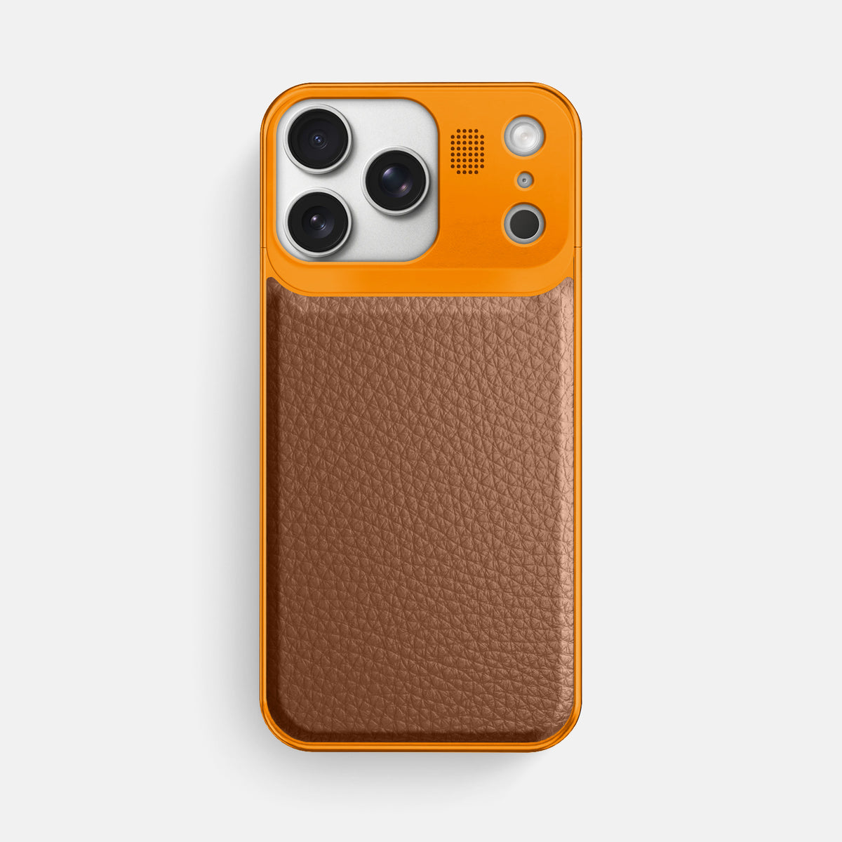Metal Case For iPhone 17 Pro Max In Calf -1 | Caramel-Orange