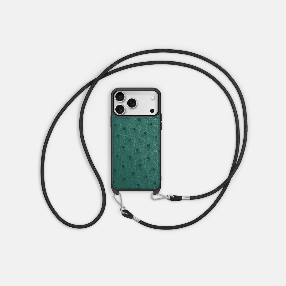 Crossbody Sport Case For iPhone 17 Pro Max In Ostrich -5 | Forest-Green