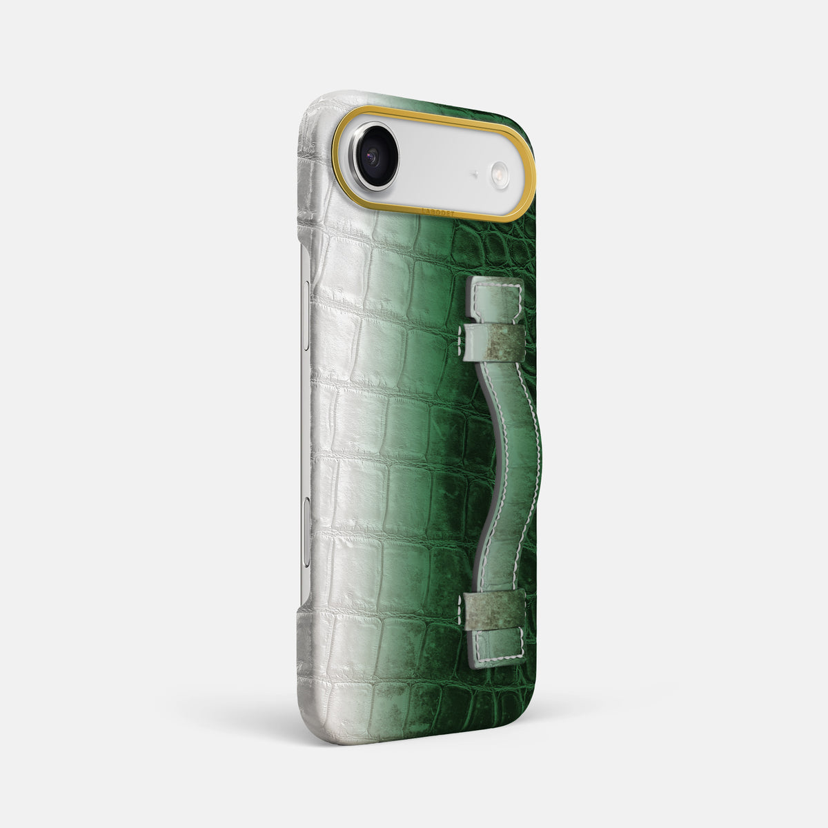 Handle Case For iPhone 17 Air In Himalayan Crocodile -2 | Green-Gold