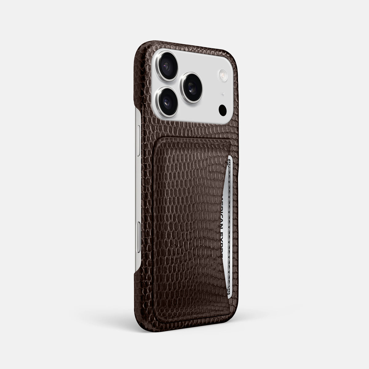 Slim Card Case For iPhone 17 Pro Max In Lizard -2 | Brown