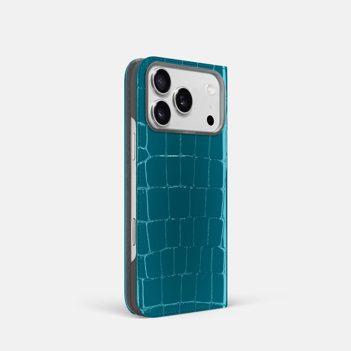 Folio Case For iPhone 18 Pro In Shiny Alligator -1 | Curacao-Steel