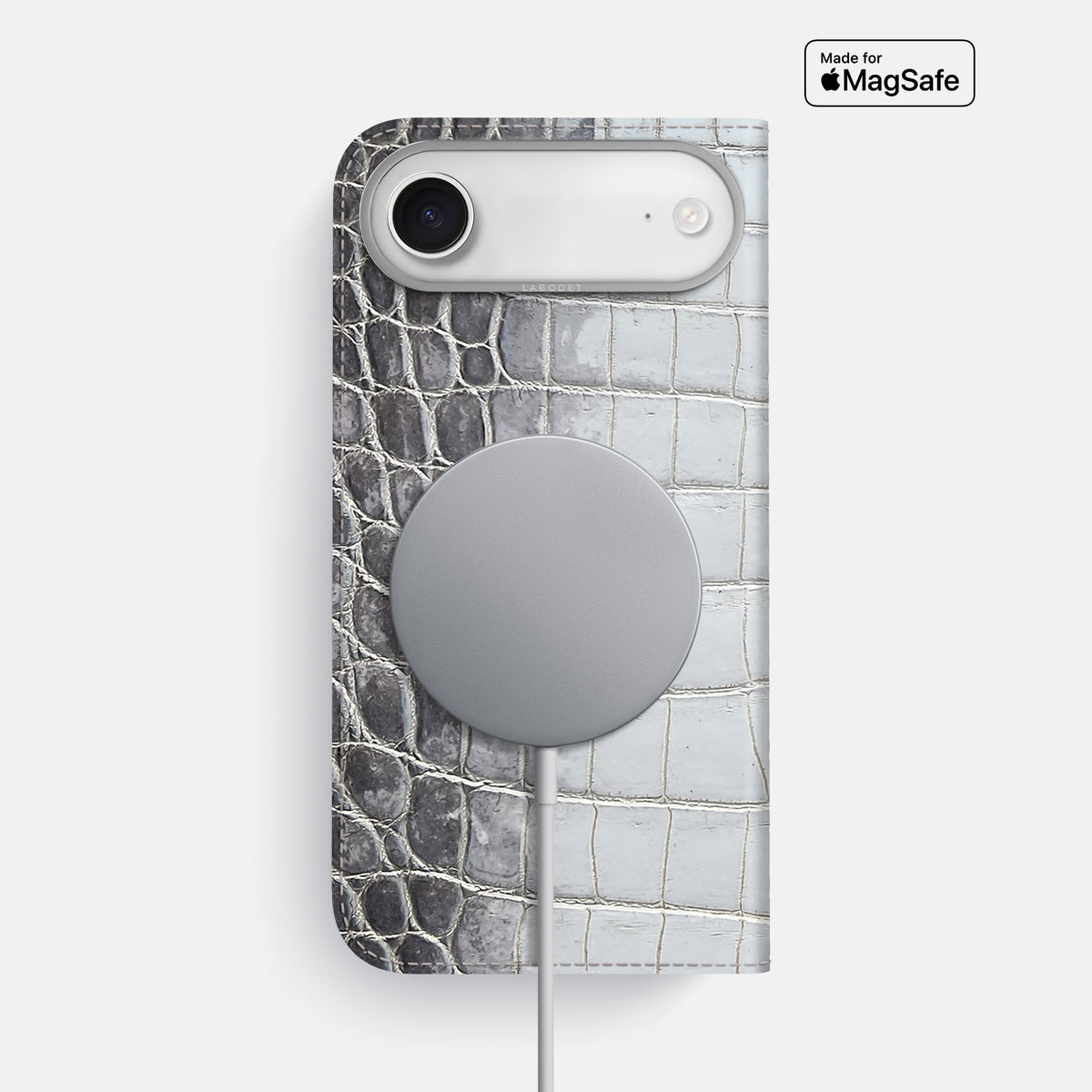 Folio Case For iPhone 17 Air In Himalayan Crocodile -3 | Silver-Steel
