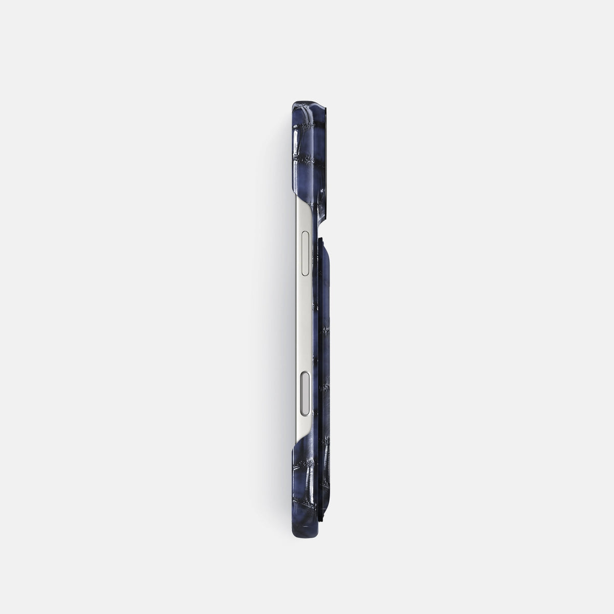 Double Card Case For iPhone 18 Pro In Patina Alligator -3 | Havana-Blue-Black