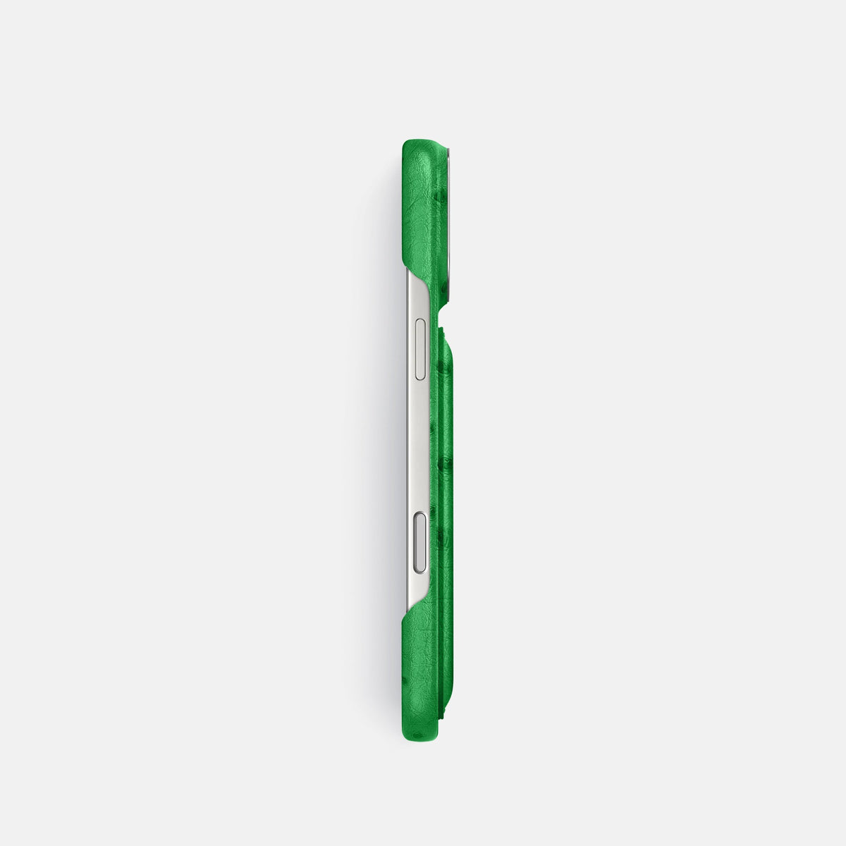 Double Card Case For iPhone 18 Pro In Ostrich -3 | Kentucky-Green-Steel