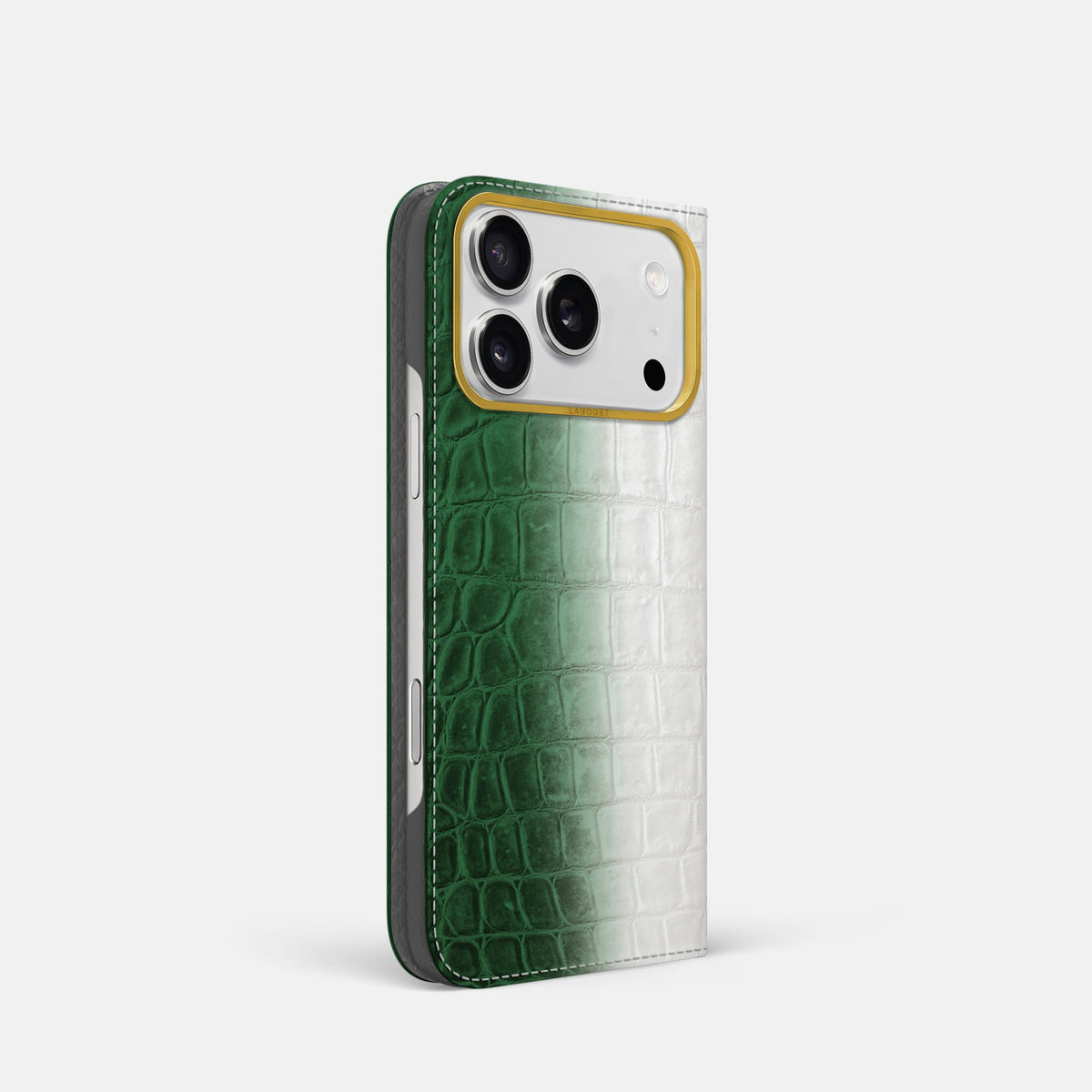 Folio Case For iPhone 18 Pro In Himalayan Crocodile -1 | Green-Gold