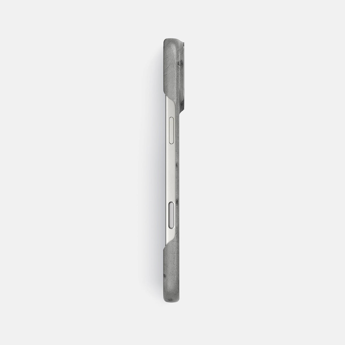 Classic Case For iPhone 18 Pro Max In Ostrich -3 | Silver-Steel