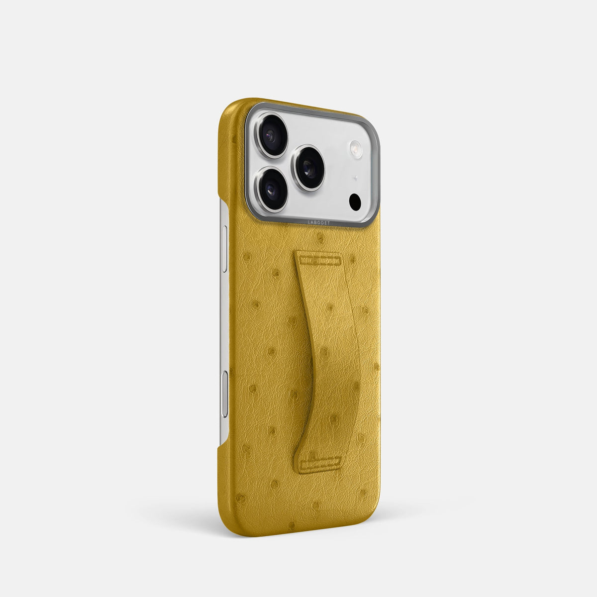 Finger Case For iPhone 18 Pro In Ostrich -2 | Gold-Steel