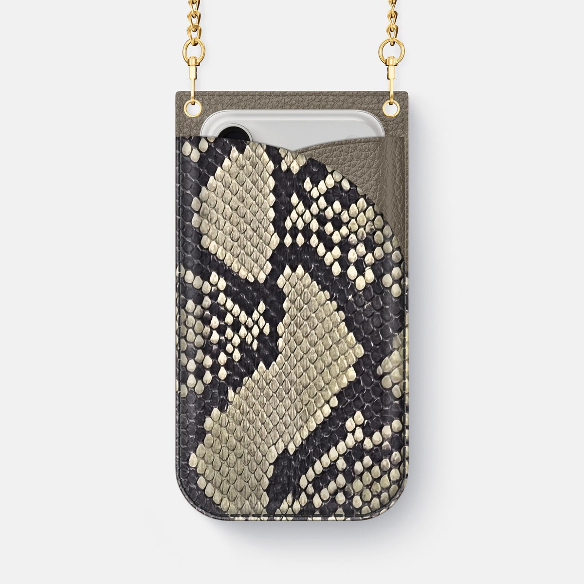 Crossbody Bag For iPhone 17 Air In Deluxe Python -1 | Savannah-Gold
