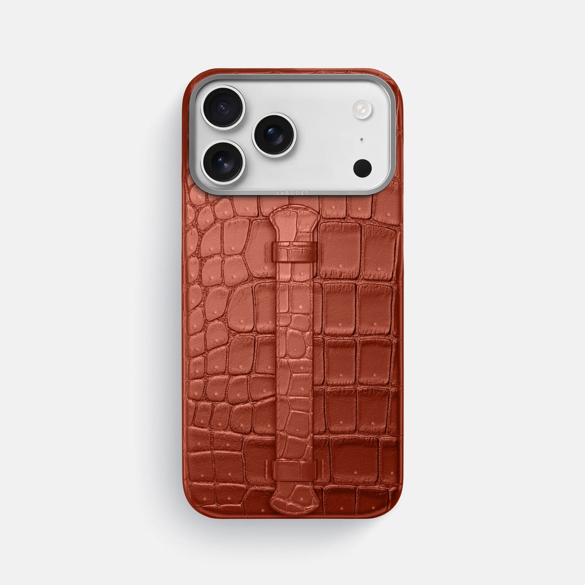 Center Handle For iPhone 18 Pro Max In Porosus Crocodile -1 | Nuts-Steel