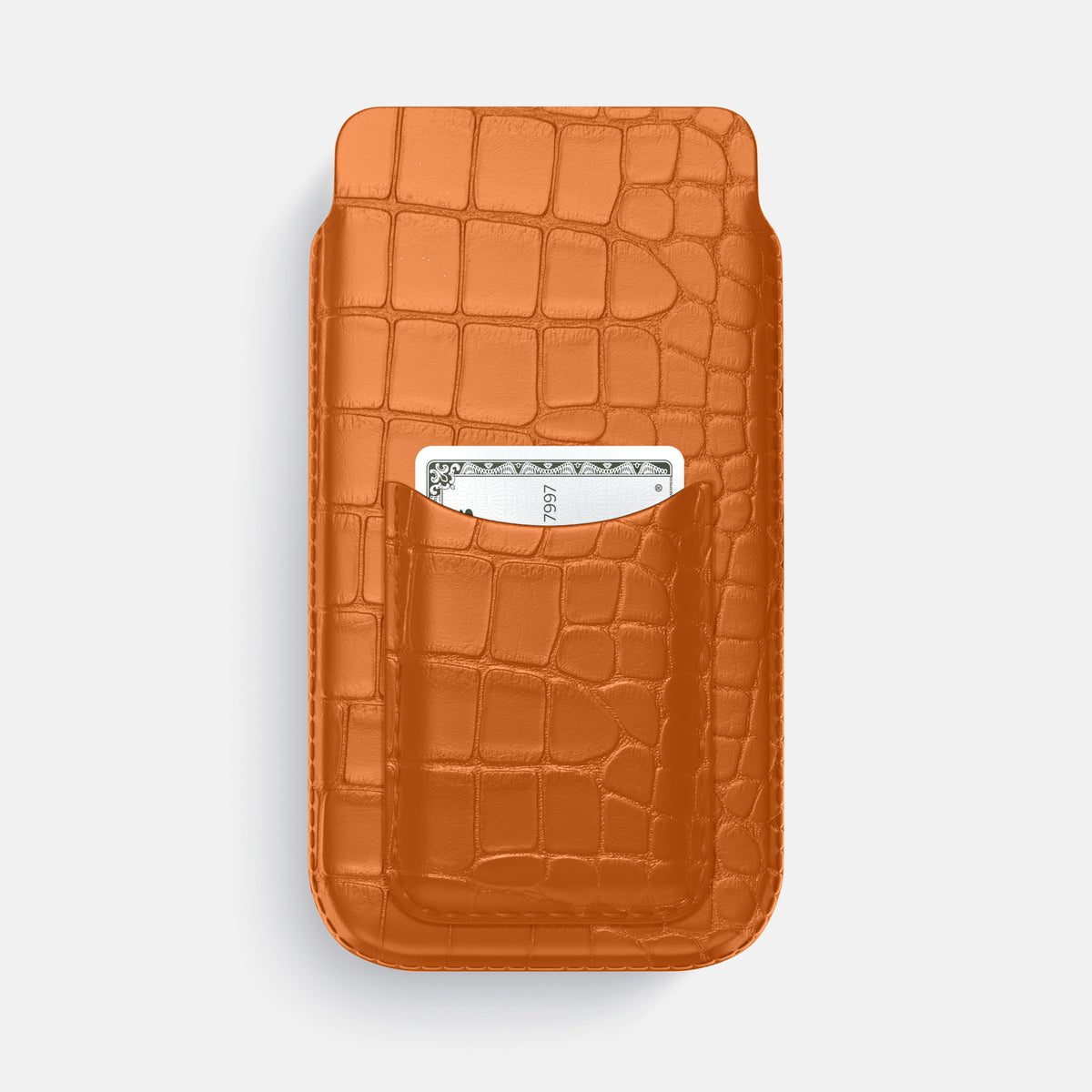 Pouch Card Case For iPhone 17 Air In Alligator -1 | Orange