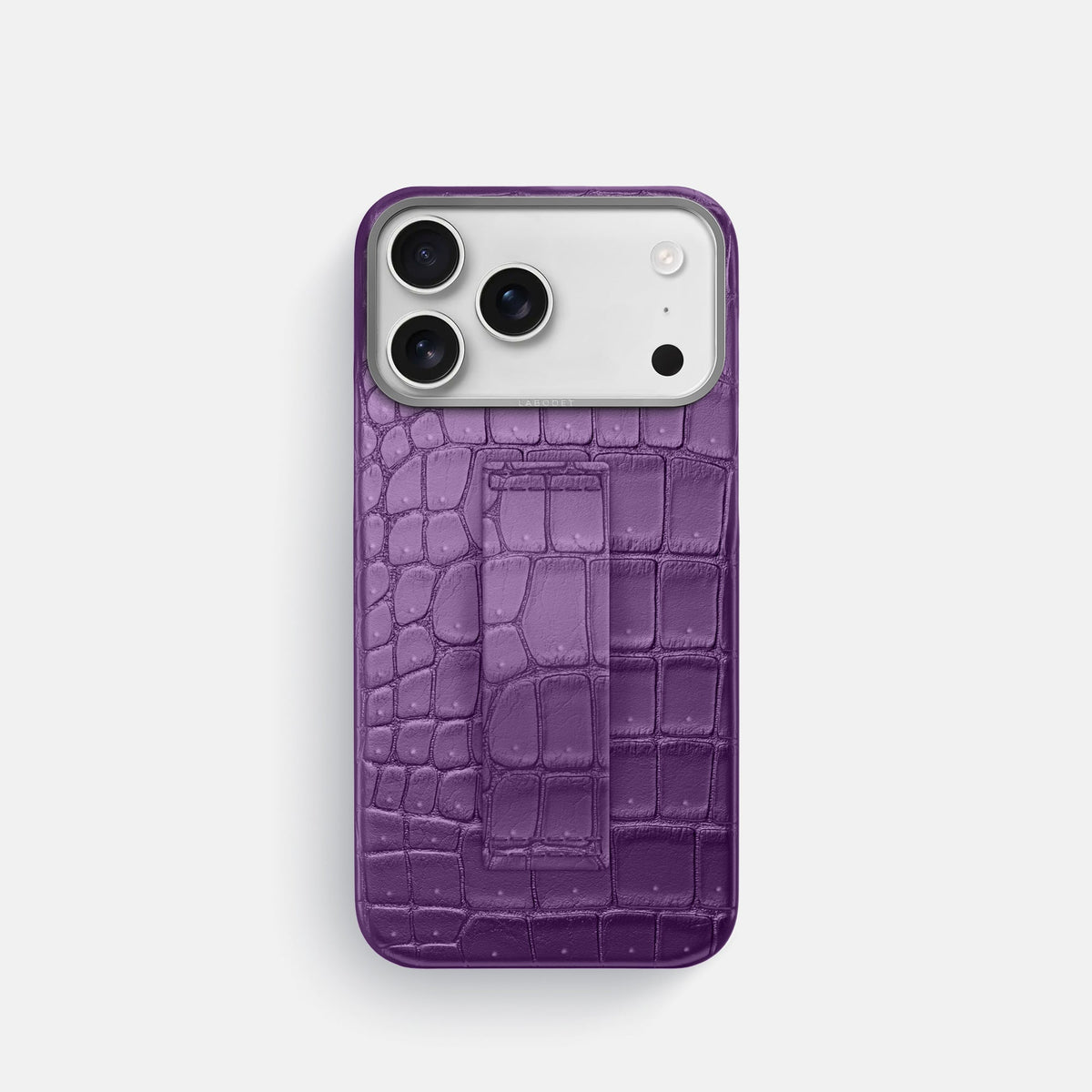 Finger Case For iPhone 18 Pro In Porosus Crocodile -1 | Purple-Steel