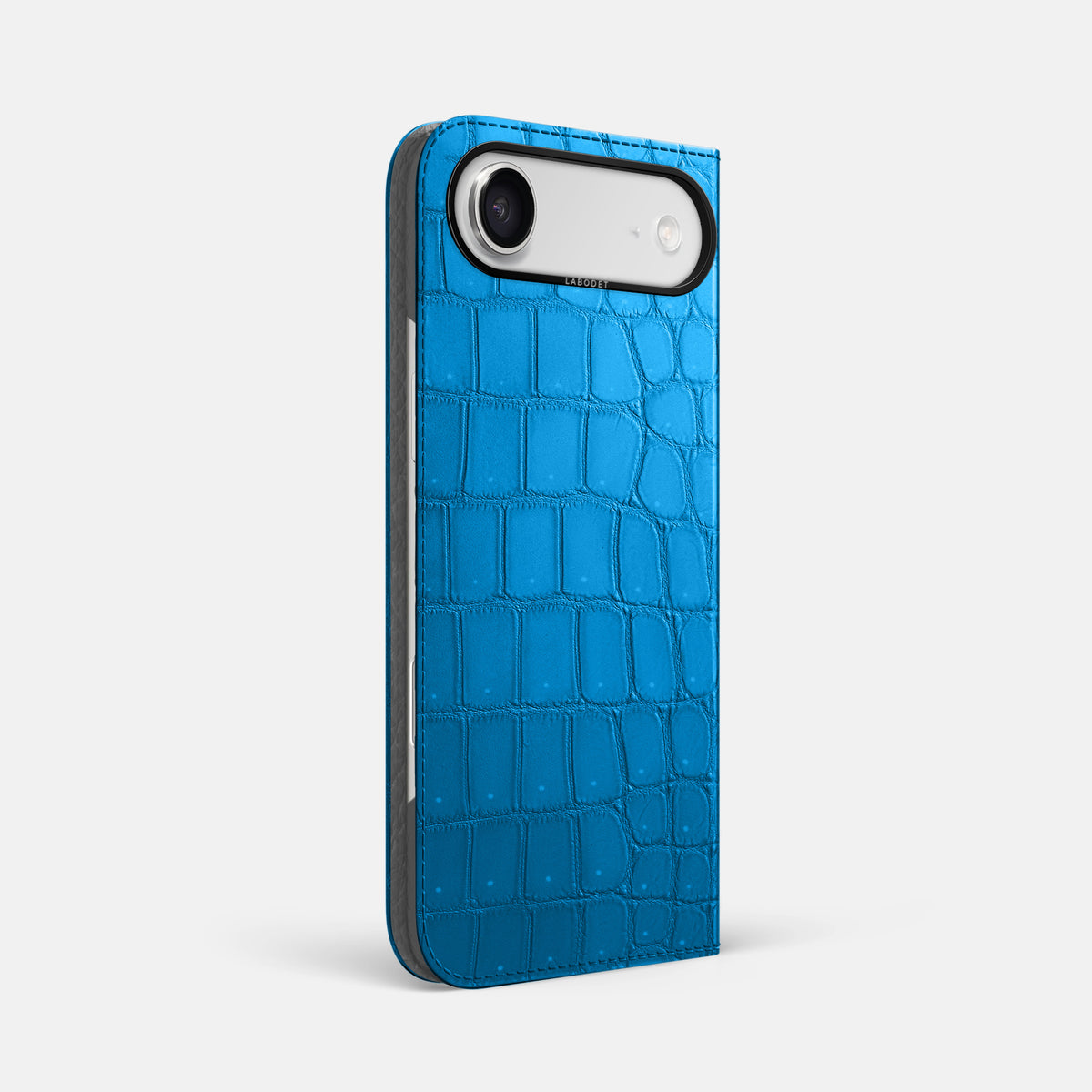 Folio Case For iPhone 17 Air In Porosus Crocodile -1 | Blue-Lagoon-Black