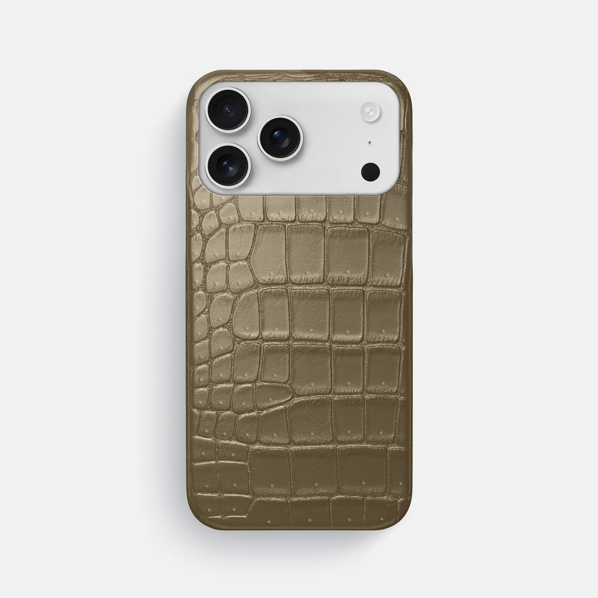 Slim Case For iPhone 17 Pro Max In Porosus Crocodile -1 | Kaki-Green