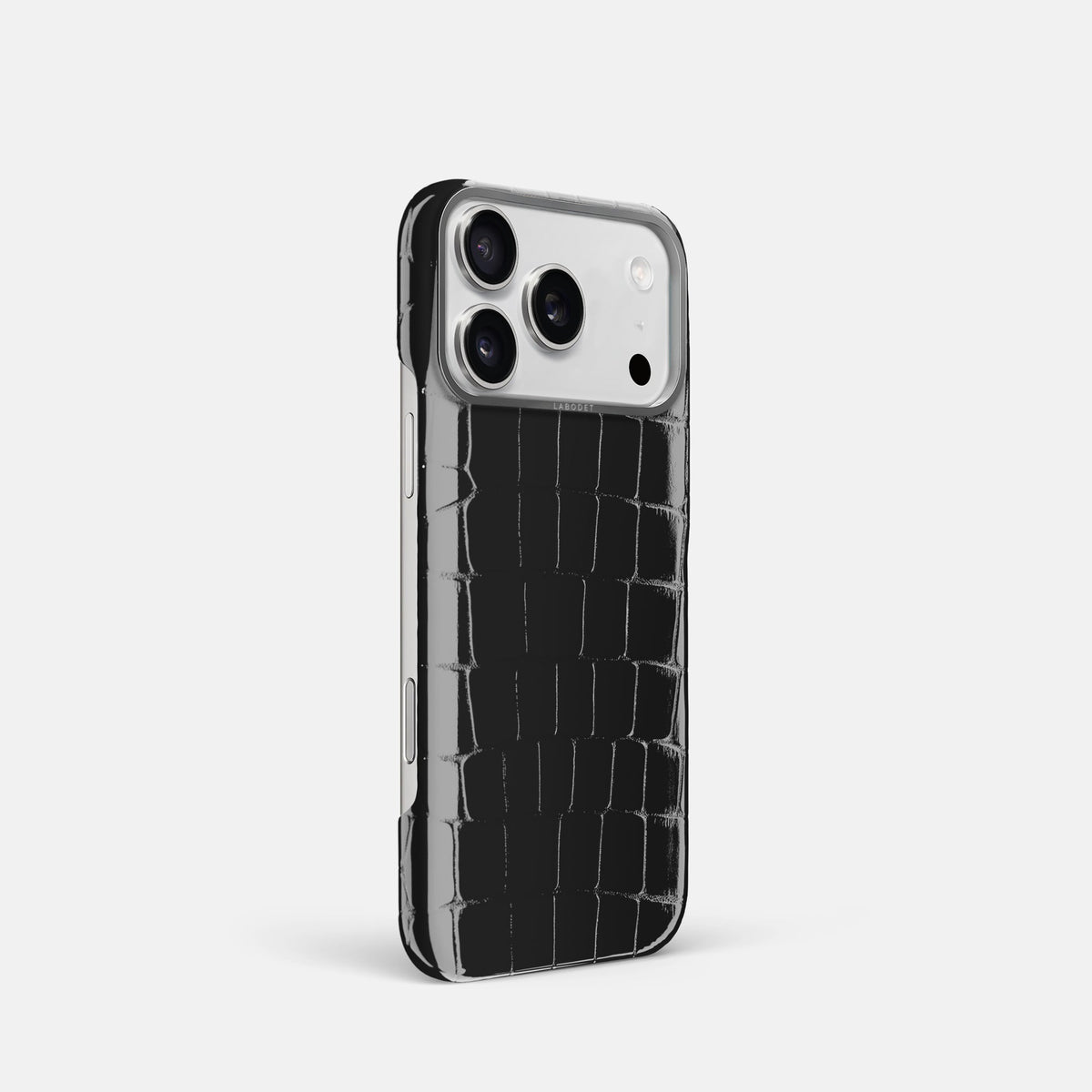 Classic Case For iPhone 18 Pro In Shiny Alligator -2 | Black-Steel