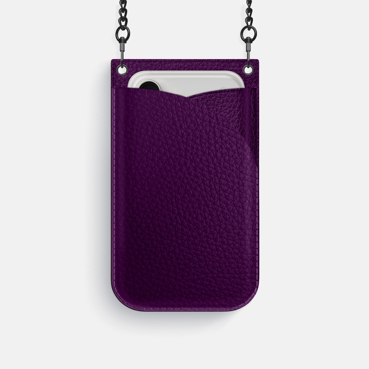 Crossbody Bag For iPhone 18 Pro In Calf -1 | Violet-Black