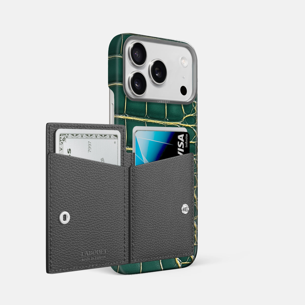 Bi-Fold Case For iPhone 17 Pro Max In Patina Alligator -2 | Cambridge-Steel