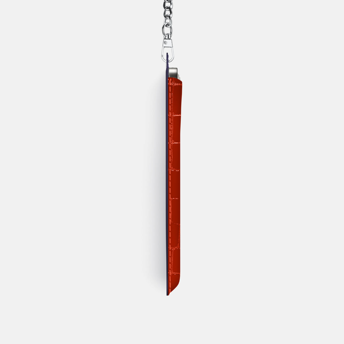 Crossbody Bag For iPhone 17 Pro In Shiny Alligator -4 | Orange-Steel