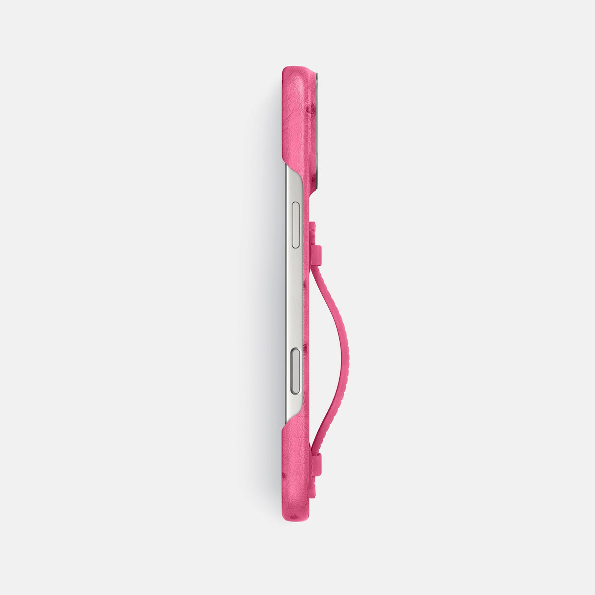 Center Handle For iPhone 18 Pro Max In Ostrich -2 | Pink-Steel