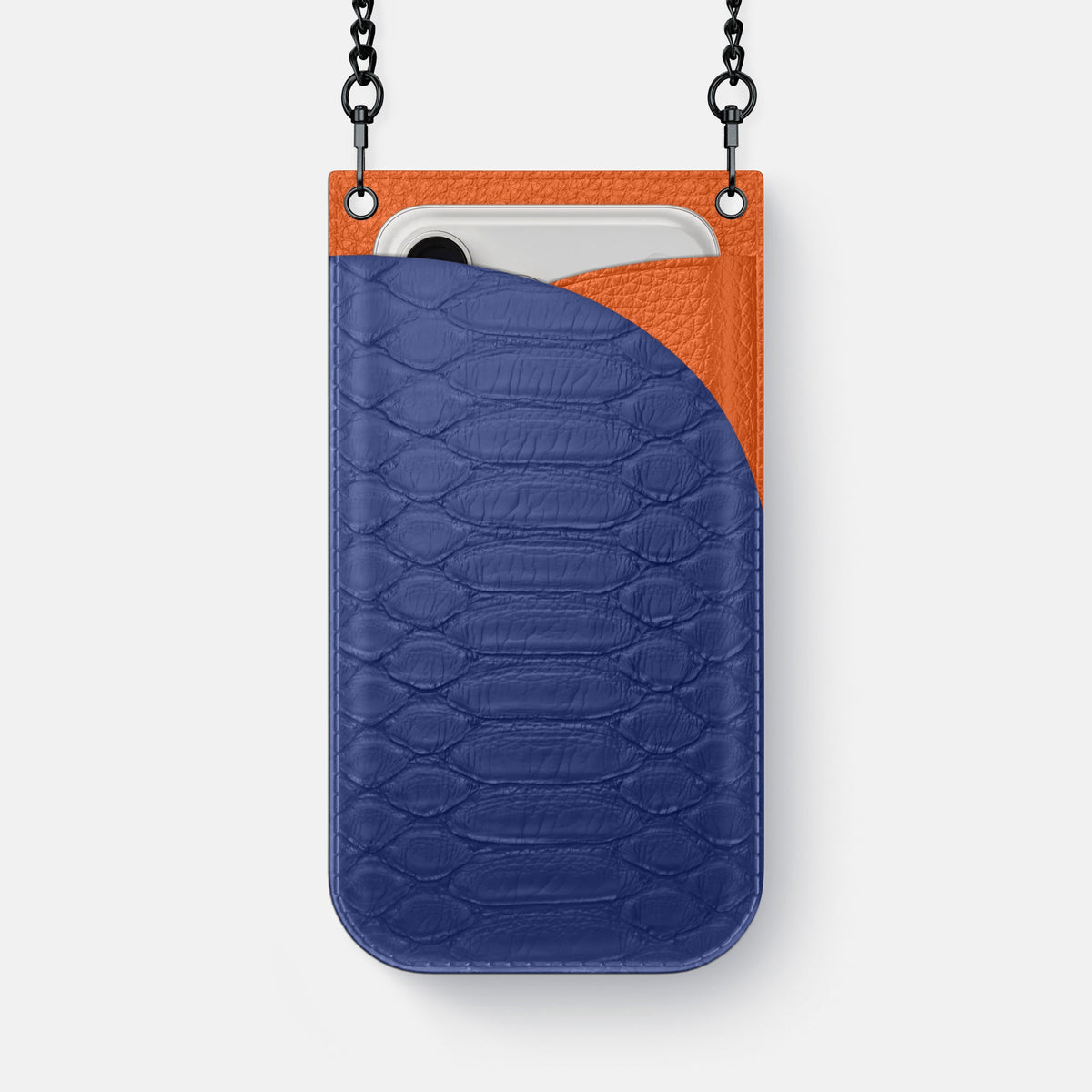 Crossbody Bag For iPhone 18 Pro Max In Python -1 | Royal-Blue-Black