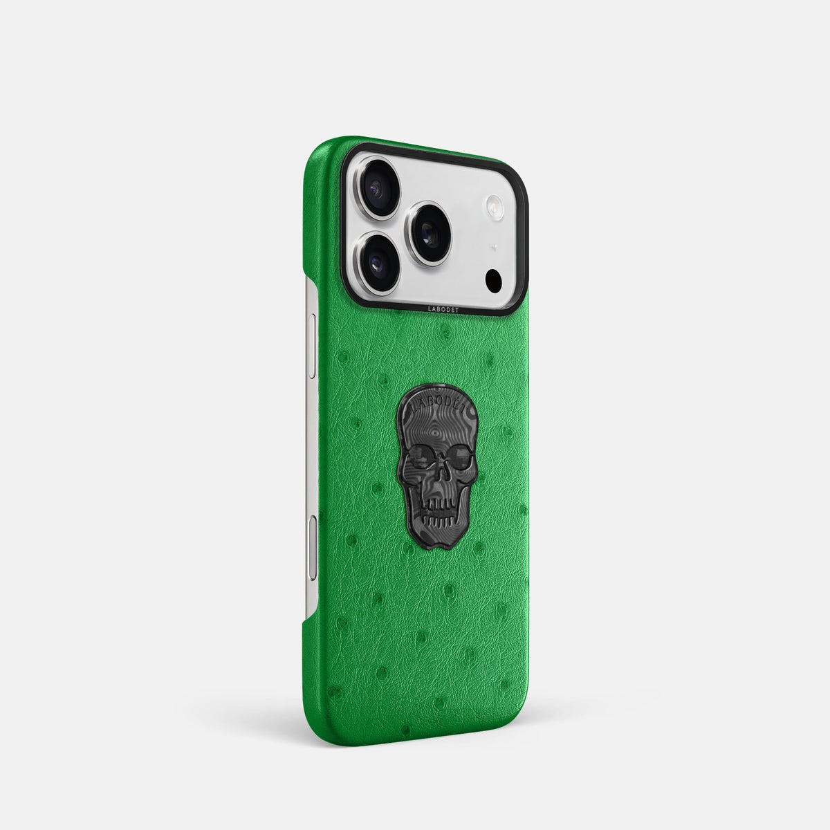 Classic Case With Carbon Skull For iPhone 18 Pro In Ostrich -2 | Kentucky-Green-Black