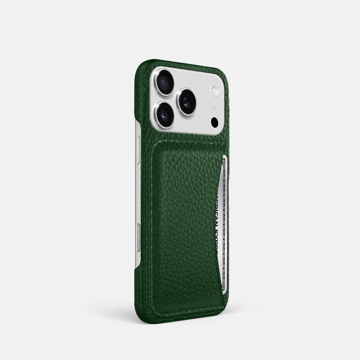 Slim Card Case For iPhone 17 Pro In Calf -2 | Dark-Green