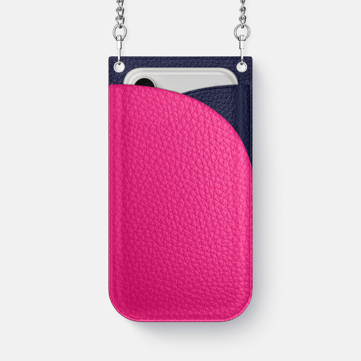 Crossbody Bag For iPhone 18 Pro Max In Calf -1 | Magenta-Steel